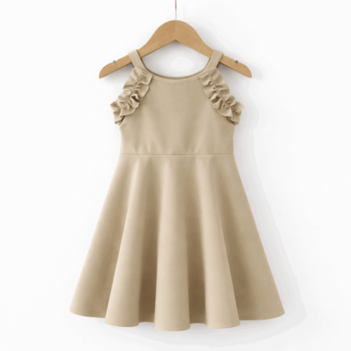 ruffle jurkje beige