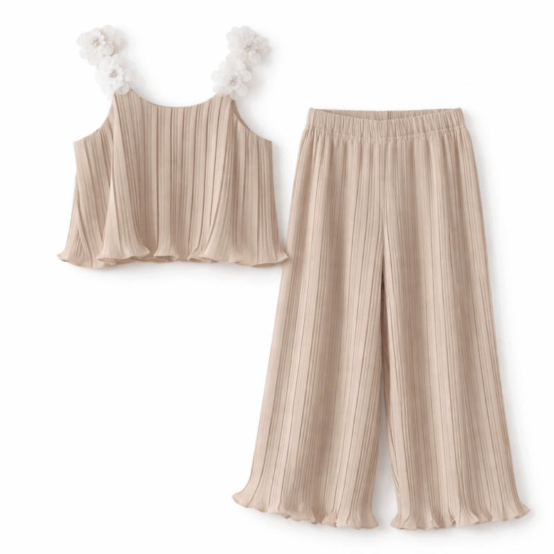 set meisjes zomer beige
