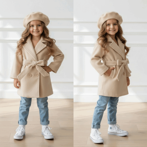 trenchcoat jas meisje beige