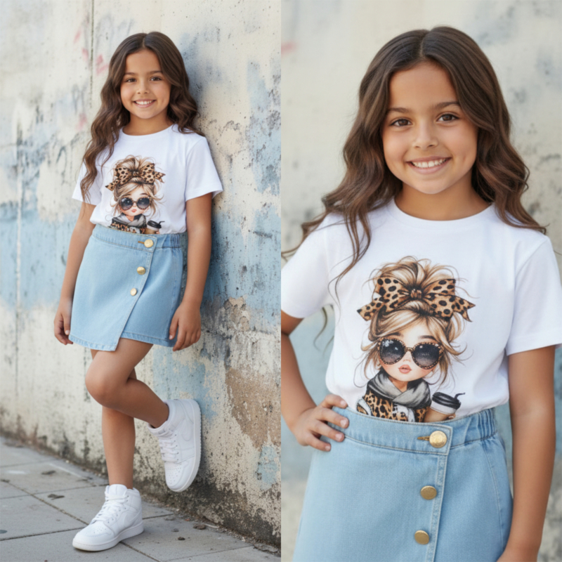 white chic girl t shirt meisjes