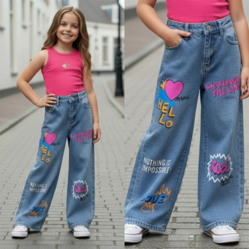 widefit jeans roze