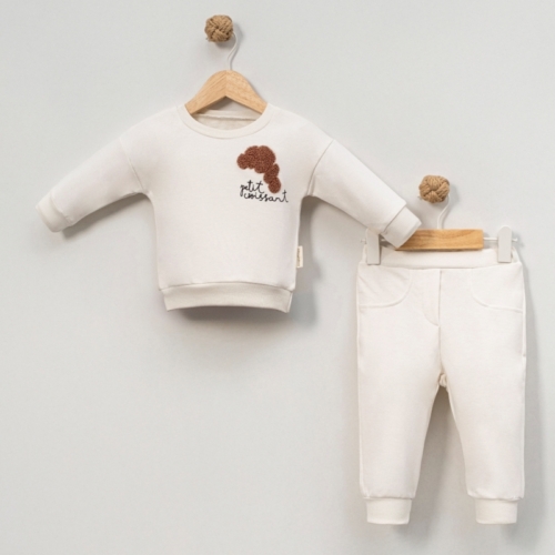 Nipperland cream baby jongens set croissant