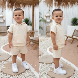 Soft Hoodie set crème