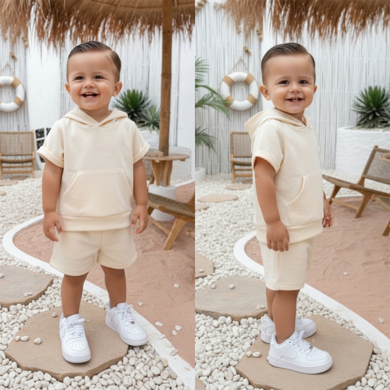 Soft Hoodie set crème