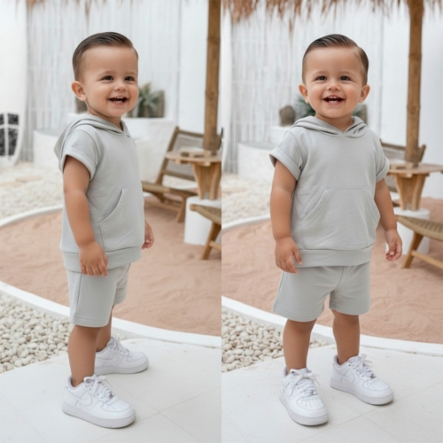 Soft Hoodie set grijs