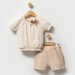baby set meisje zomer beige