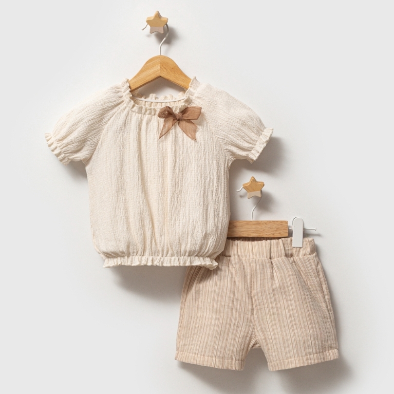 baby set meisje zomer beige