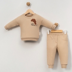 beige baby jongens set croissant