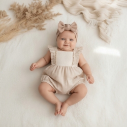 beige meisjes salopette Nipperland