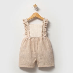 beige meisjes salopette Nipperland jumpsuit maat 6 9 maanden tot 2 3 jaar