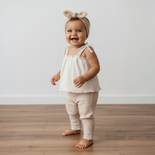 beige meisjes set Nipperland lange broek (2)