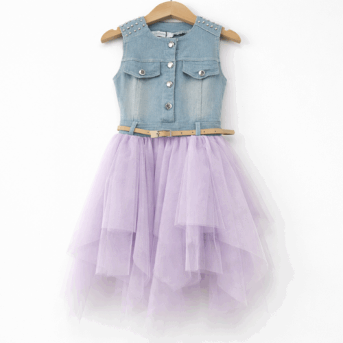 denim lila tutu jurkje meisje feestjurk denim lila tutu jurkje meisje feestjurk