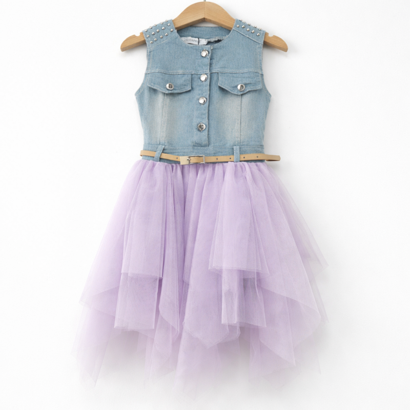 denim lila tutu jurkje meisje feestjurk denim lila tutu jurkje meisje feestjurk
