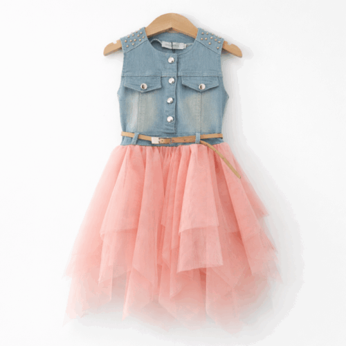 denim roze tutu jurkje meisje feestjurk denim roze tutu jurkje meisje feestjurk