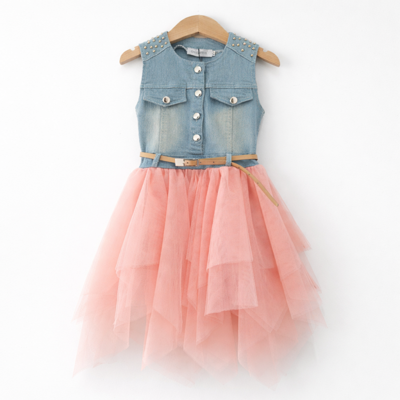 denim roze tutu jurkje meisje feestjurk denim roze tutu jurkje meisje feestjurk