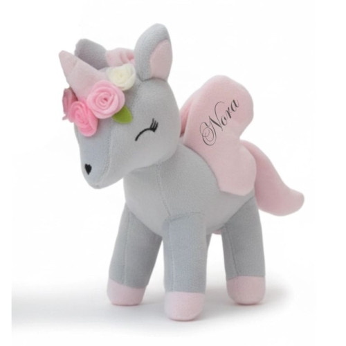 grijze unicorn knuffel met naam grijze unicorn knuffel met naam