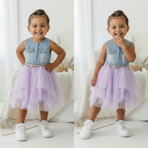 meisjes denim tutu jurkje lila 2 meisjes denim tutu jurkje lila (2)