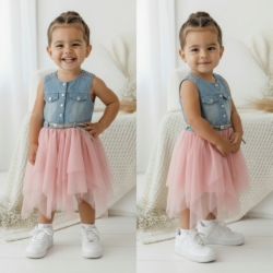 meisjes denim tutu jurkje roze meisjes denim tutu jurkje roze