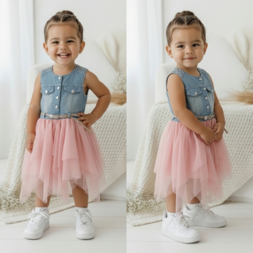 meisjes denim tutu jurkje roze meisjes denim tutu jurkje roze