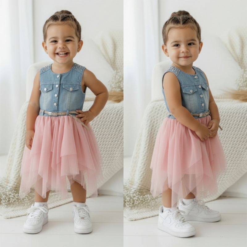 meisjes denim tutu jurkje roze meisjes denim tutu jurkje roze