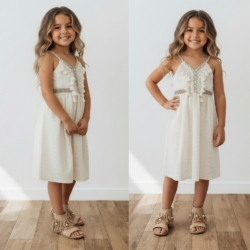 meisjes ibiza jurk beige