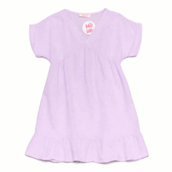 meisjes jurk lila zomer korte mouwen