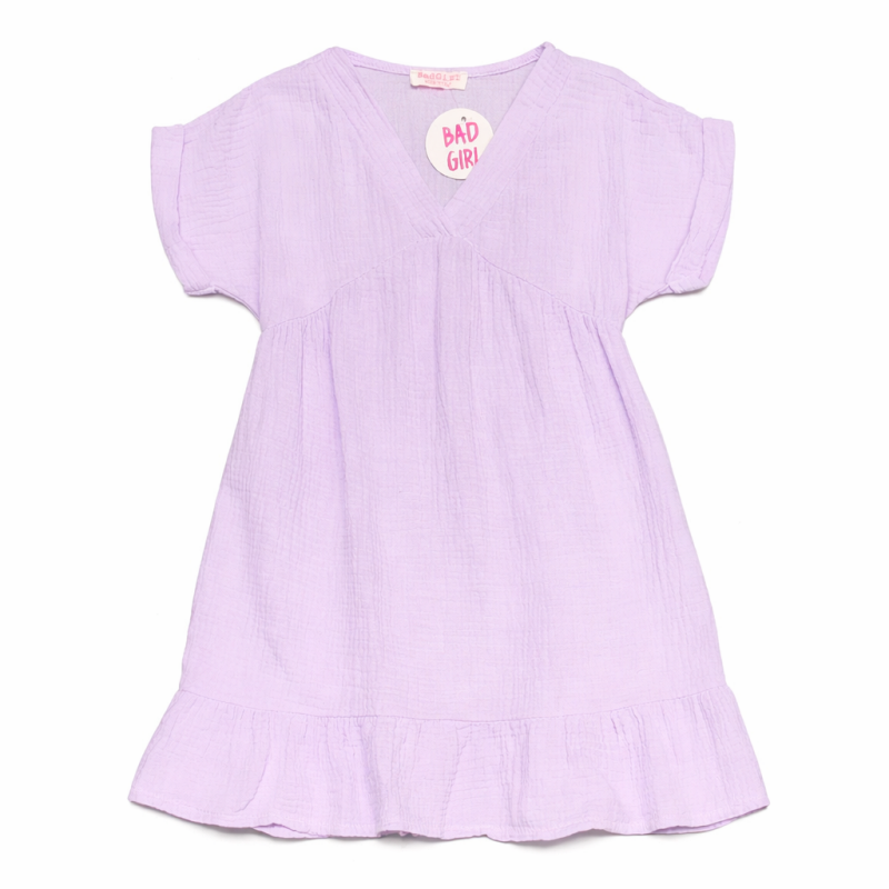 meisjes jurk lila zomer korte mouwen