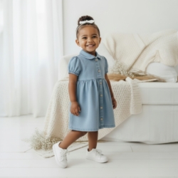 meisjes jurkje denim blauw knoopjes Nipperland 1 meisjes jurkje denim blauw knoopjes Nipperland (1)