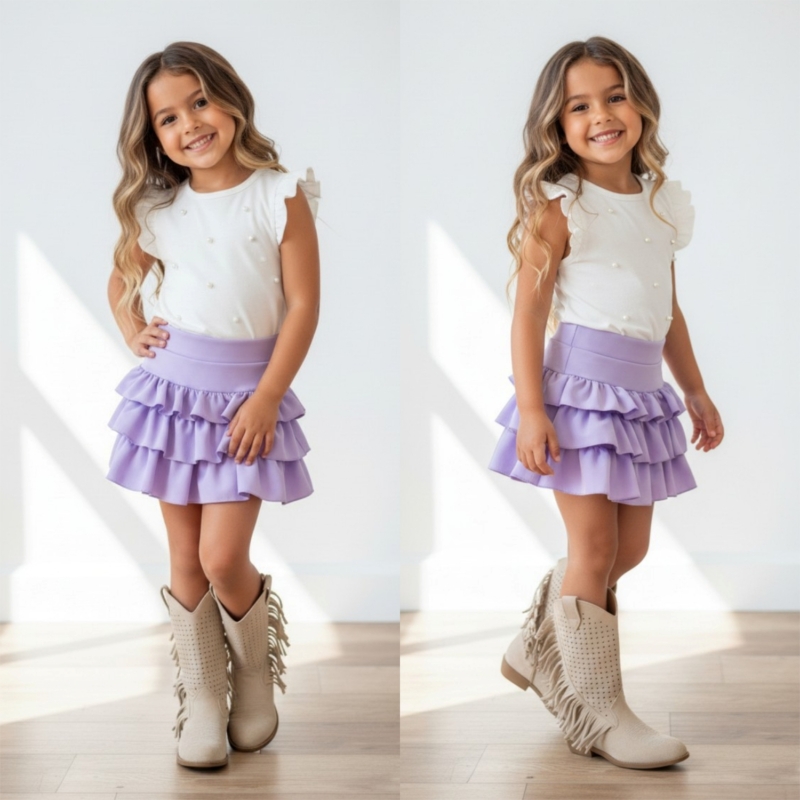 meisjes ruffle rokje lila (2) meisjes ruffle rokje lila (2)