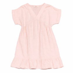 meisjes zomerjurk lichtroze korte mouwen