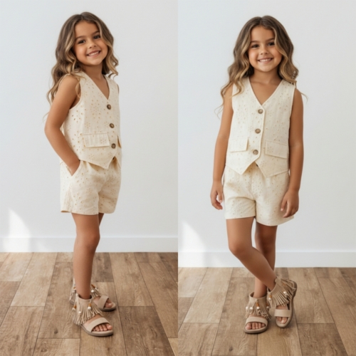 meisjes zomerset broderie beige