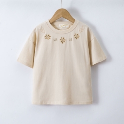 t shirt meisje beige zomer korte mouwen