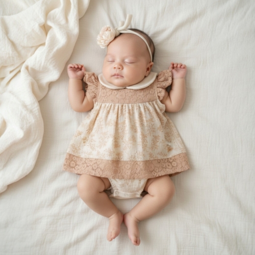 vintage lace dress beige baby jurkje vintage lace dress beige baby jurkje