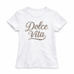 wit meisjes t shirt met dolce vita panterprint opdruk