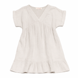 zomerjurkje meisjes beige ruffle korte mouwen