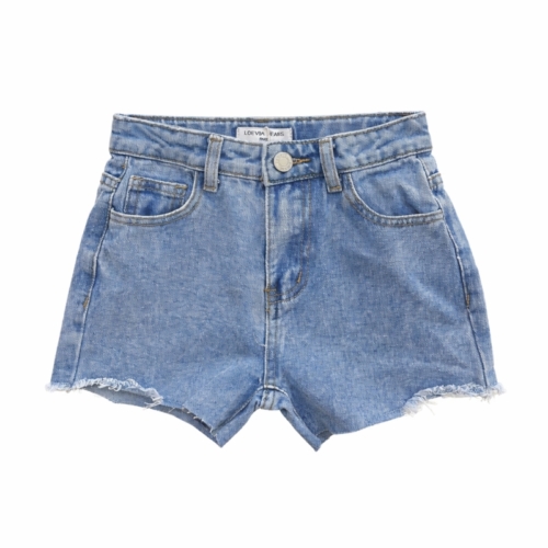 denim short meisjes blauw