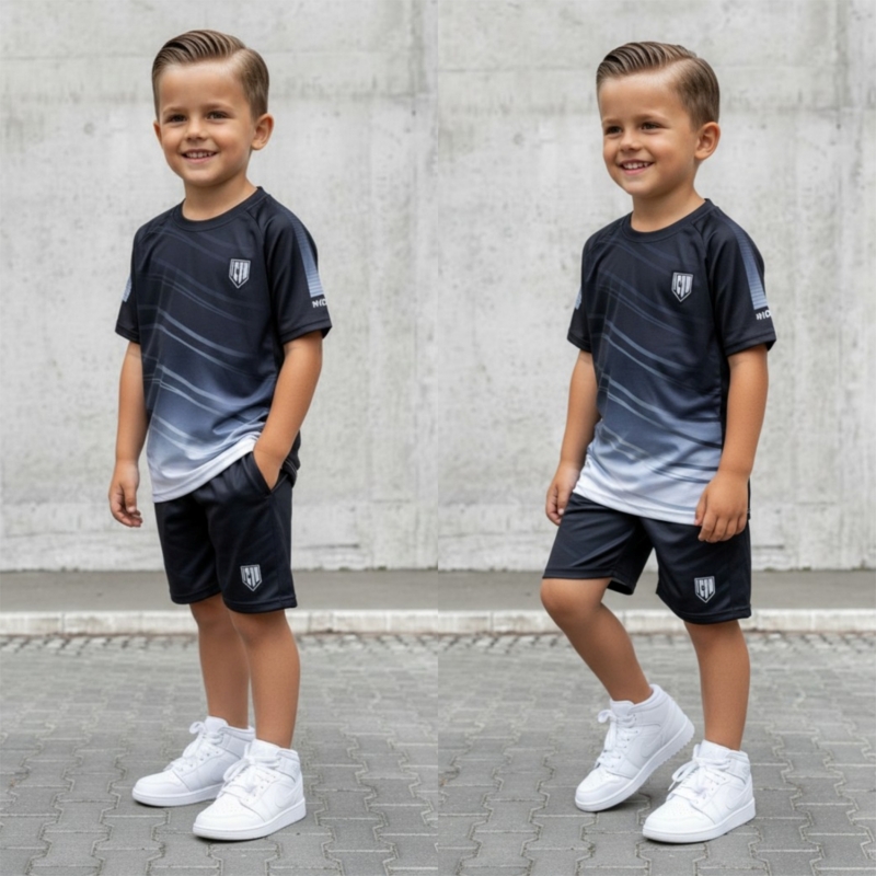 jongens voetbal set zwart grijs