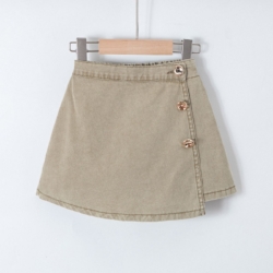 meisjes beige denim skort