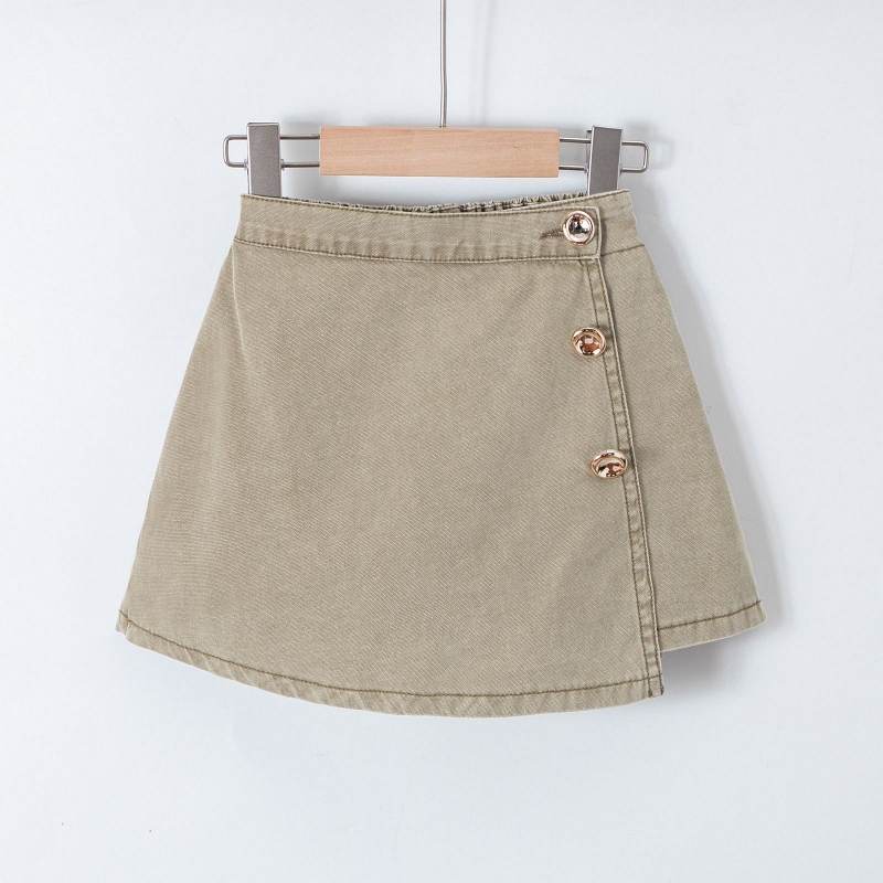 meisjes beige denim skort