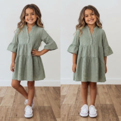 meisjes broderie zomerjurk khaki meisjes broderie zomerjurk khaki