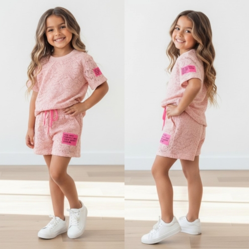 meisjes lace set roze