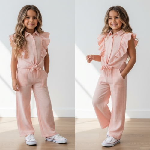 meisjes mousseline zomerset roze