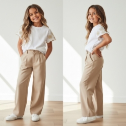 meisjes pantalon camel
