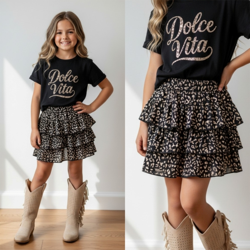 meisjes panter rokje zwart meisjes panter rokje zwart
