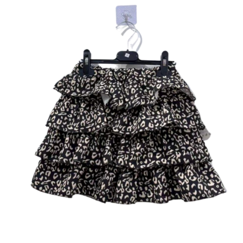 meisjes ruffle rok panterprint zwart meisjes ruffle rok panterprint zwart