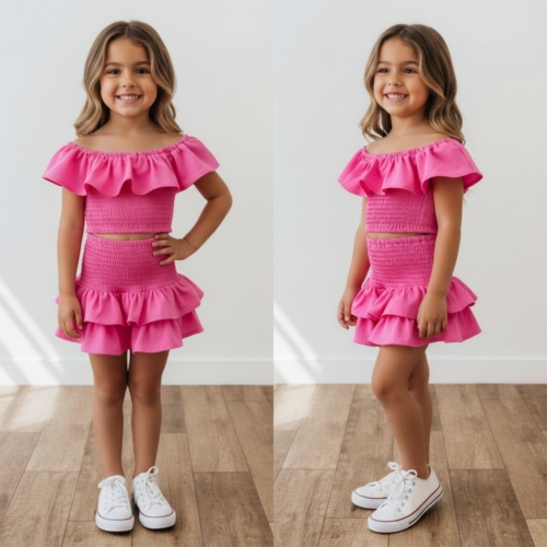 meisjes ruffle zomerset fuchsia