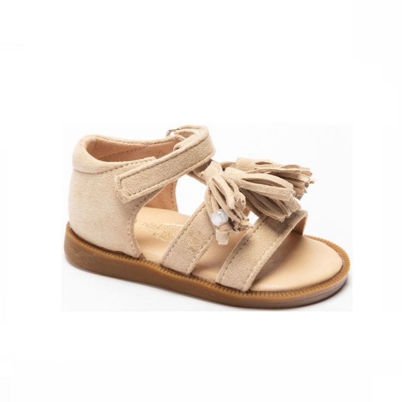 meisjes sandalen beige fringe