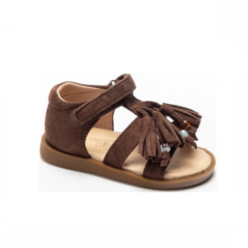 meisjes sandalen fringe bruin
