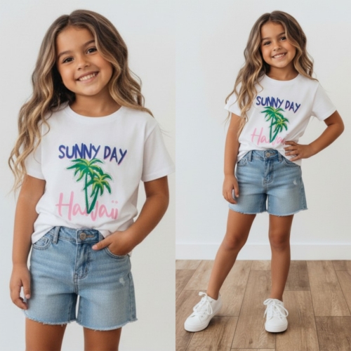 meisjes shirt wit met hawaii print en palmboom 2 meisjes shirt wit met hawaii print en palmboom (2)