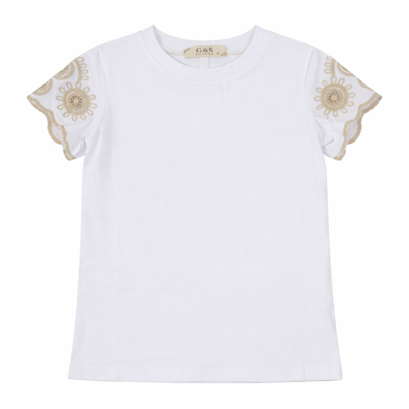 meisjes t shirt borduring schouders